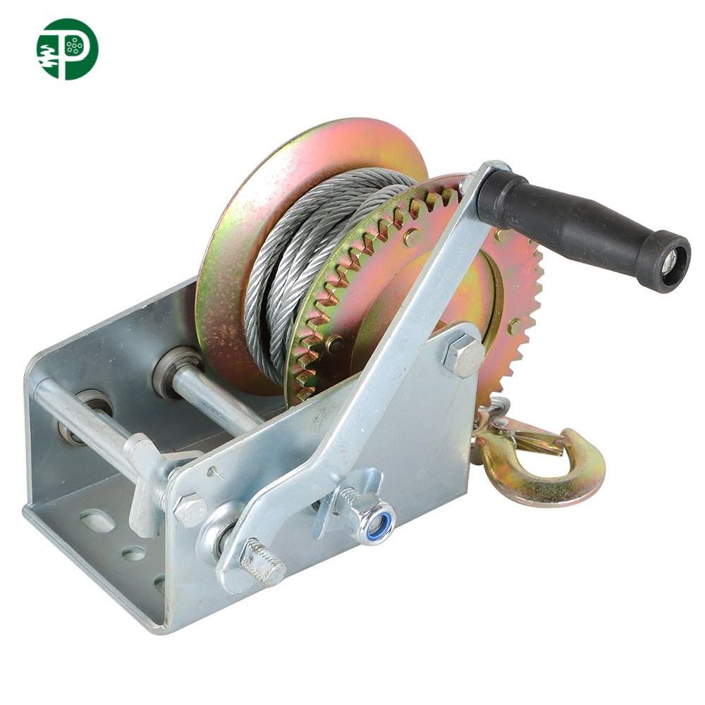 3500lbs Durable Hand Crank Winch For Trailer Hand Winch With Cable NEW