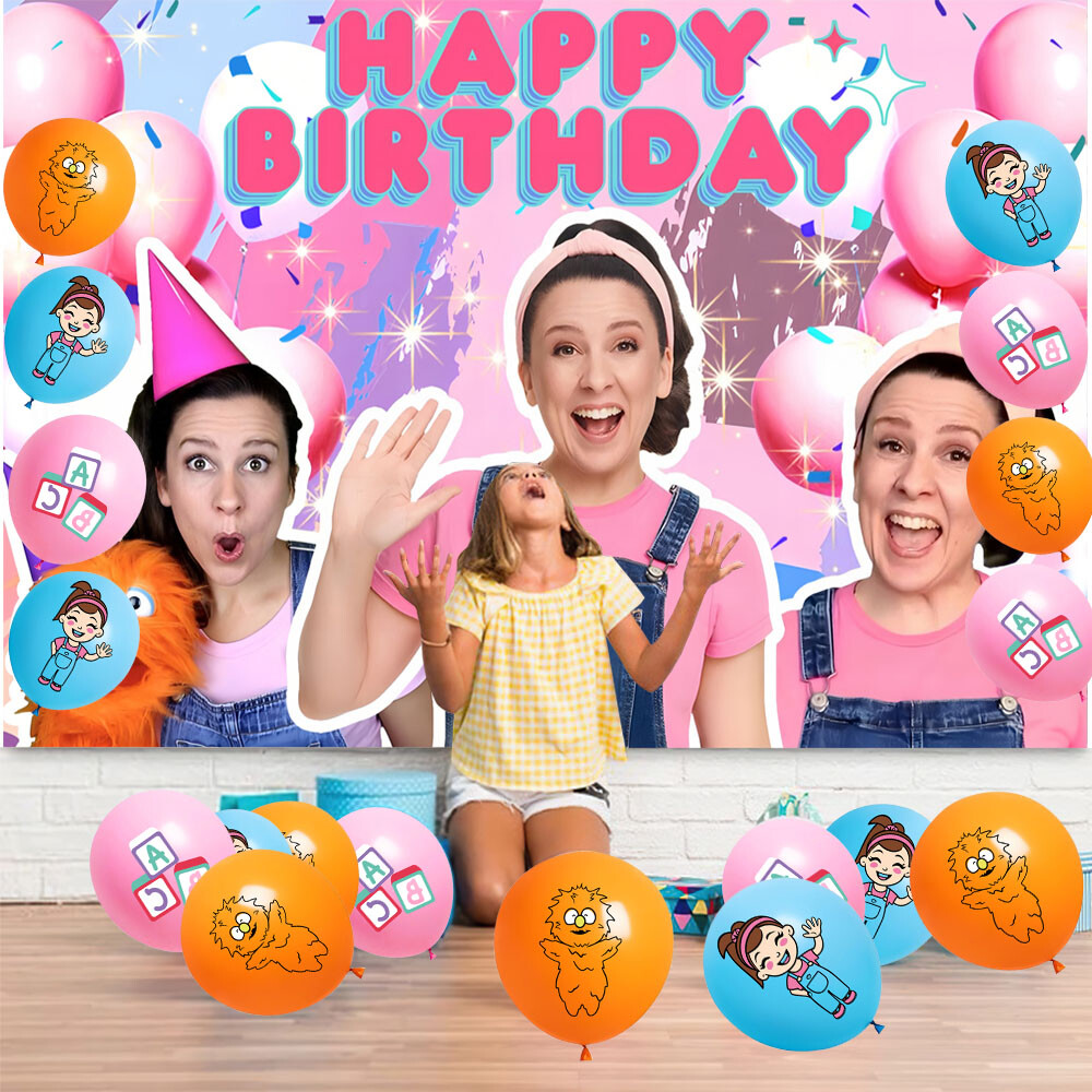 Ms Rachel Birthday Party Supplies Set with Balloons, Banner, Cake Toppers