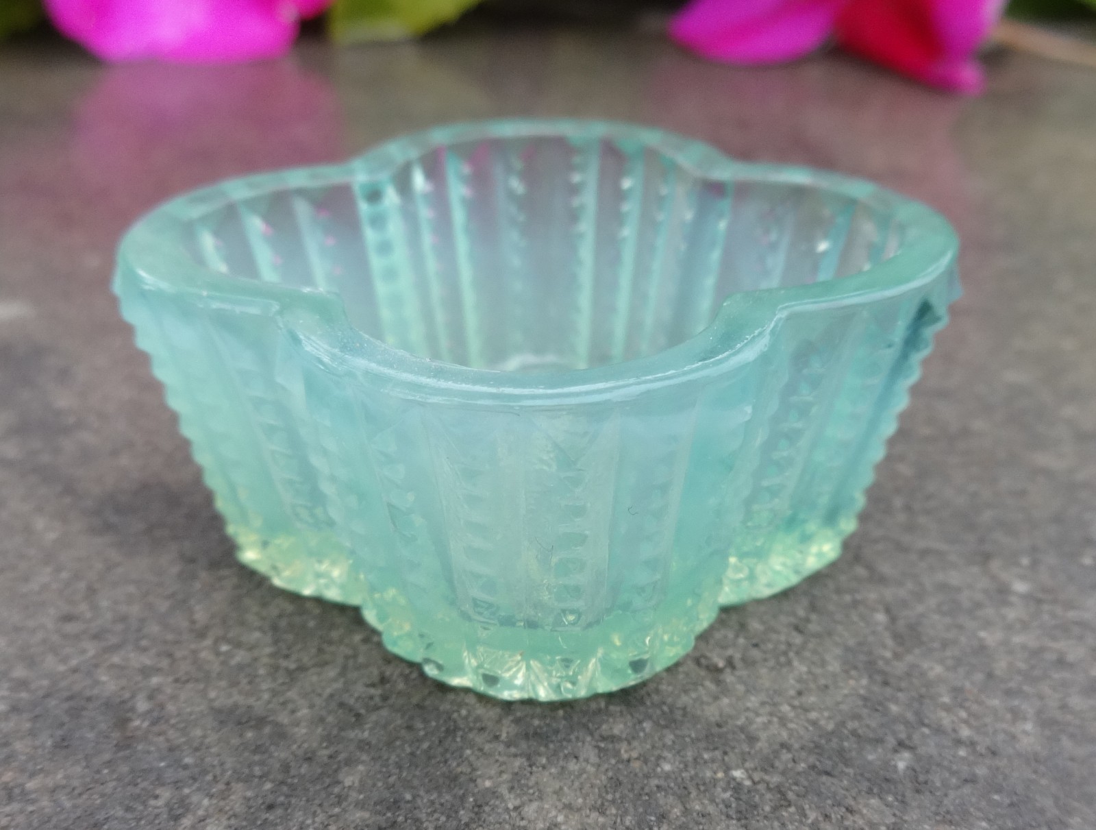 E. E. Ed Bowman Jadeite Jadite Jade Green Glass Open Salt Dip, Cellar, Dish!