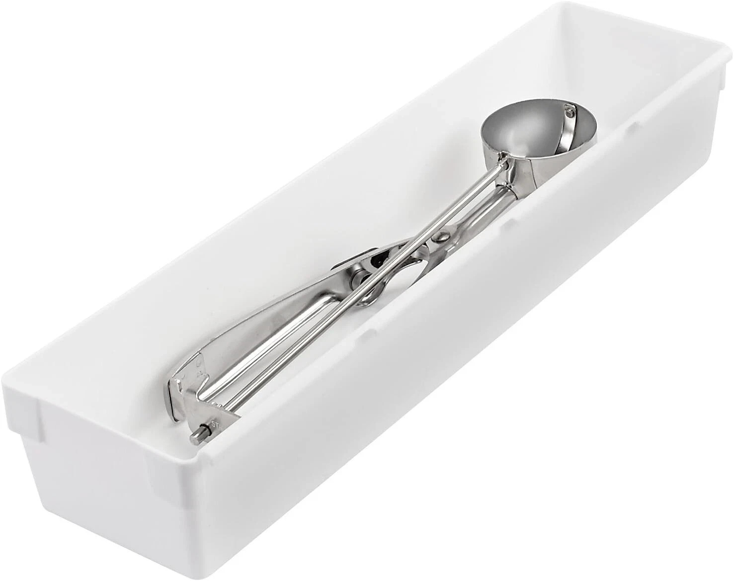 Rubbermaid 2912 Drawer Organizer 12x3x2 White Plastic Rectangular Tray Bins New