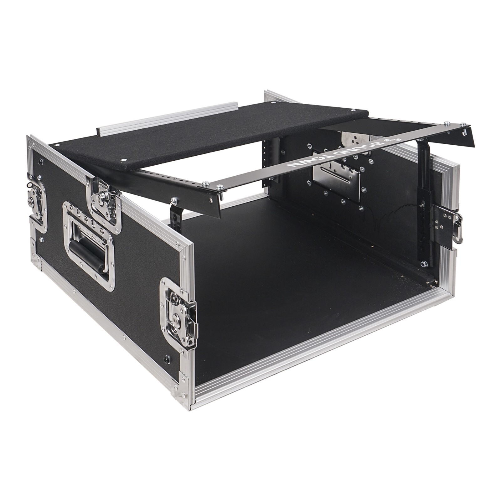 Sound Town 4U Rack Road Case 11U Slant Mixer Top 20'' Rackable Depth (STMR-4U)