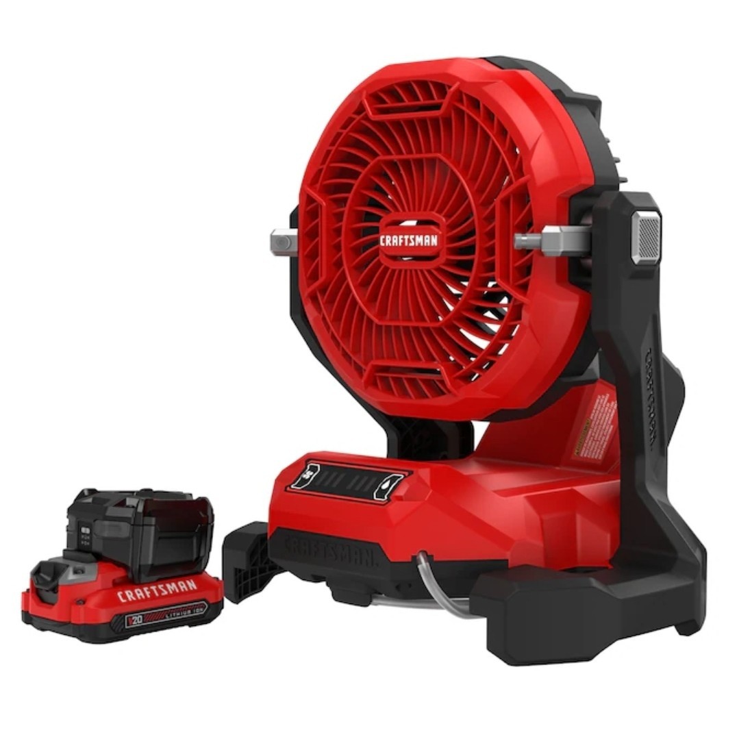CRAFTSMAN 20V 3-Setting Misting Fan w/ Battery & Charger CMCE003C1 - NEW