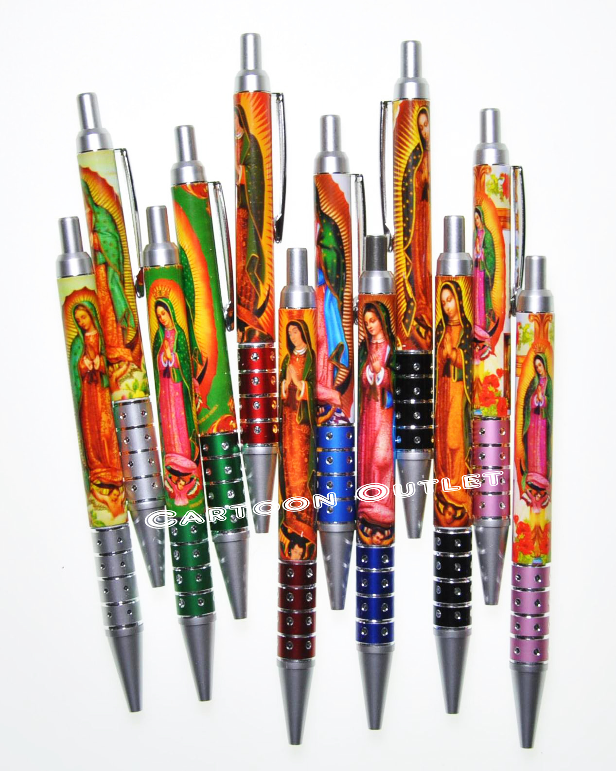 12 VIRGEN DE GUADALUPE PENS RECUERDOS COMMUNION BAUTIZO BAPTISM COMUNION FAVORS