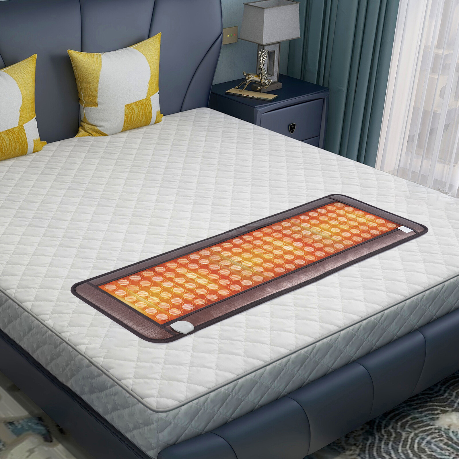 Natural Jade Tourmaline Stone Far-infrared Therapy Mat Electric Heating Pad