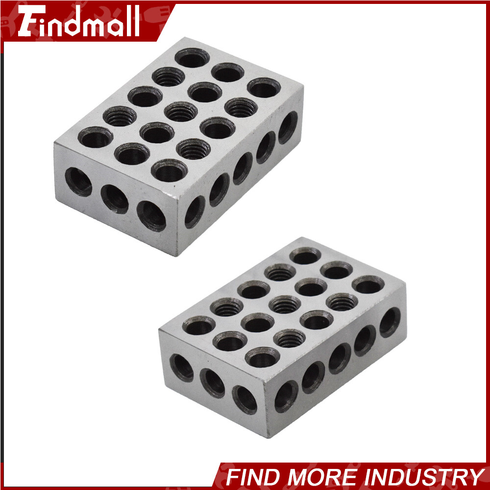 2 Matched Pair Ultra Precision 1-2-3 Blocks 23 Holes .0001" Machinist 123 Jig