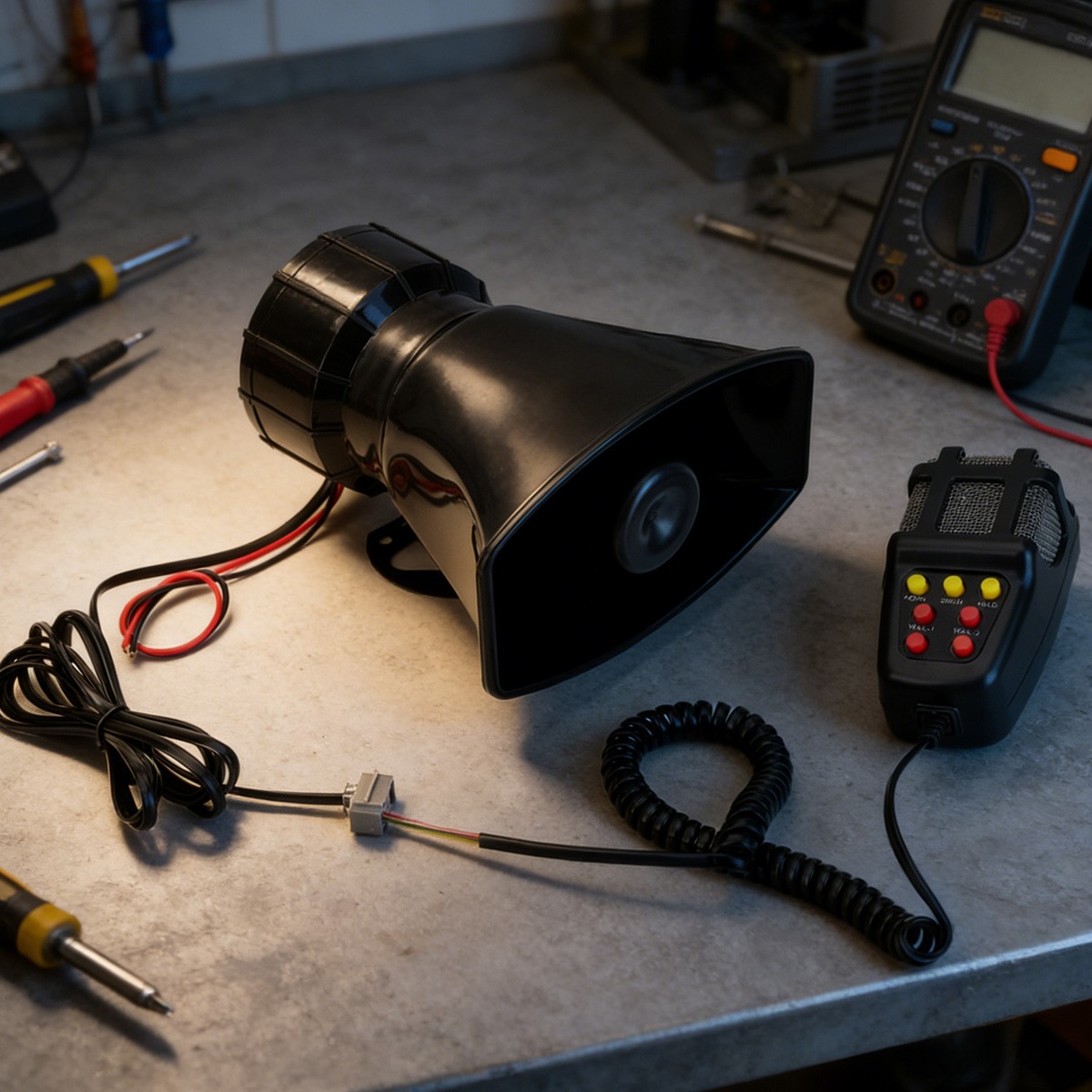 7 Tone Sound Car Siren Vehicle Horn with Mic PA Speaker System Emergent