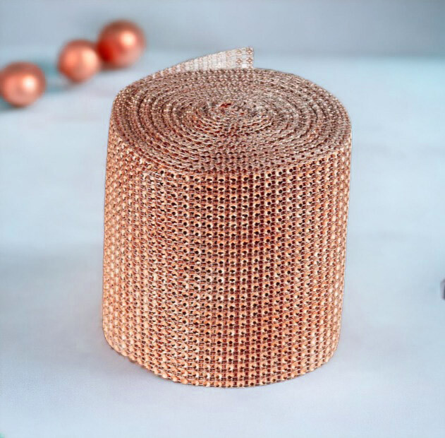 4.75" x 10 yards DIAMOND MESH WRAP ROLL RHINESTONE BLING RIBBON, 24 rows!