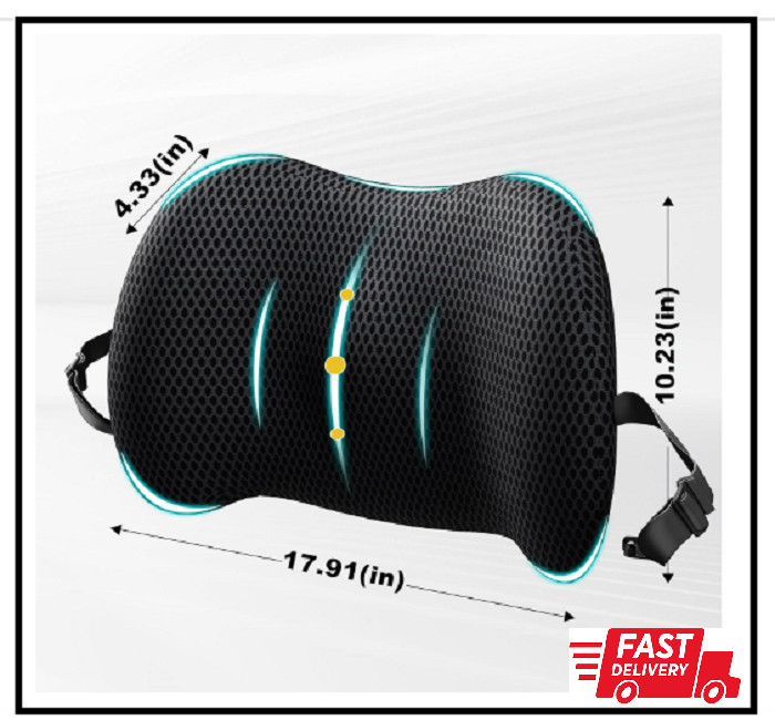 Lumbar Support Pillow for Car, Memory Foam Car Seat Back Support Pillow for Driv