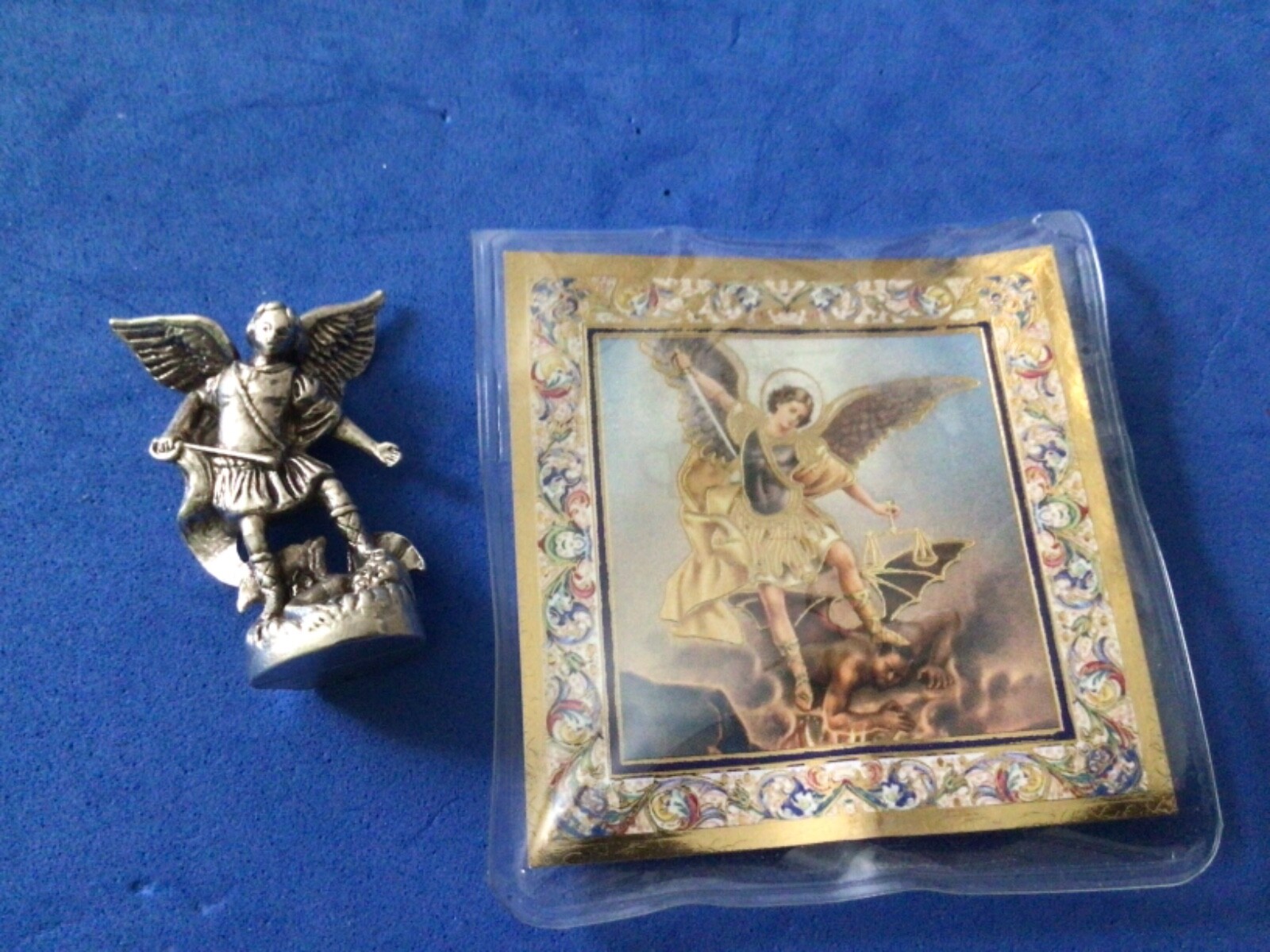 ARCHANGEL ST MICHAEL Silver Metal Saint Pocket TOKEN Defender Icon Prayer