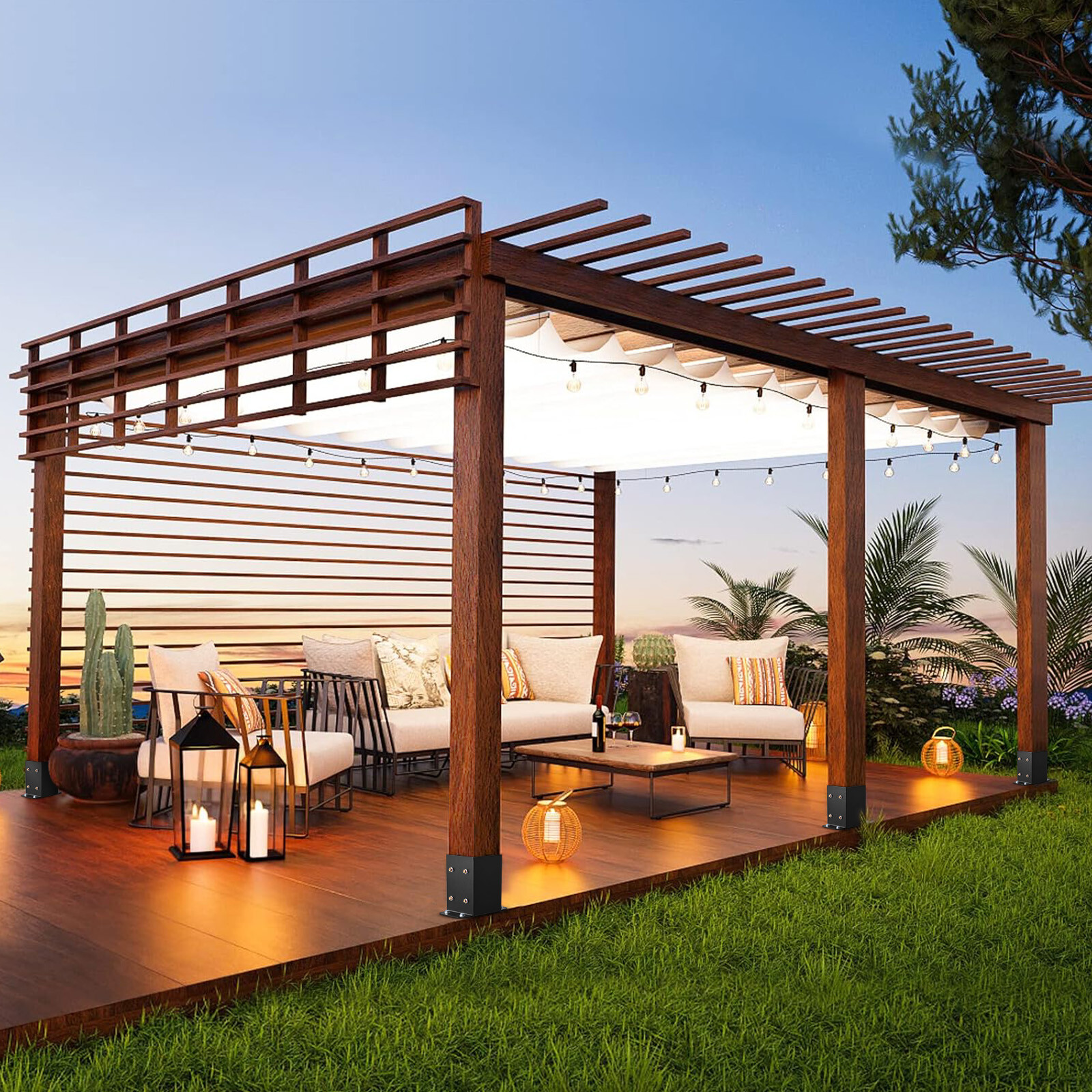 VEVOR 10 Pack 4x4 Post Base Brackets Heavy Duty Wood Post Fence Post Anchor