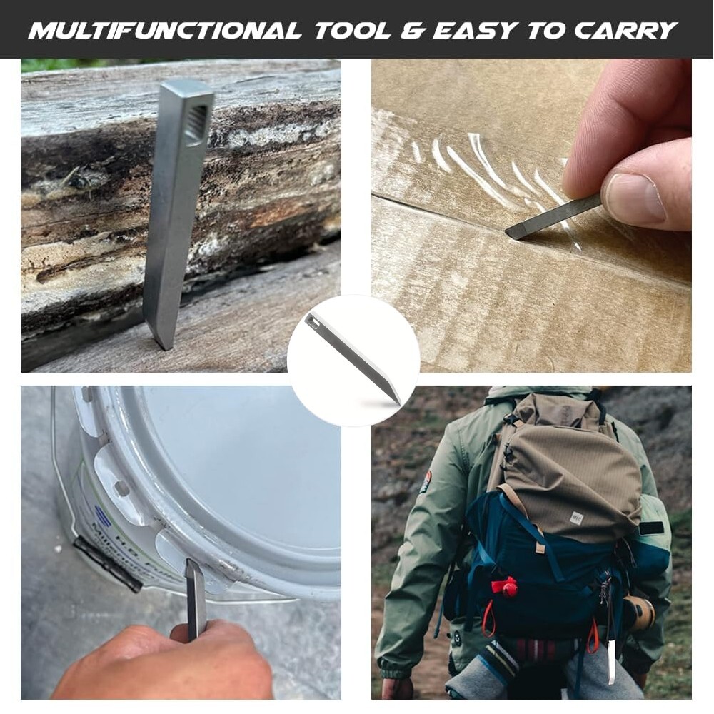 EDC Stainless Steel Pry Bar 2 Pack - Heavy Duty Mighty & Mini Keychain Prybar