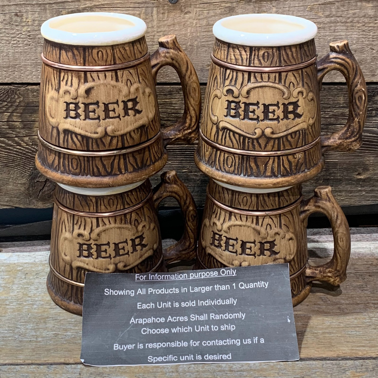 1957 Treasure Craft, Barrel Style Beer Mug, Porcelain, 4.5"