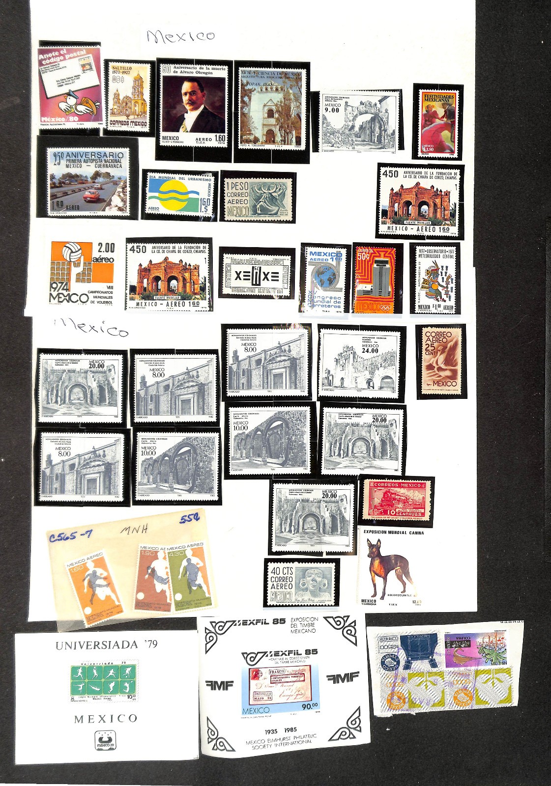 Mexico Stamp Collection on 24 Harris Pages, 1884-1985 (BI)