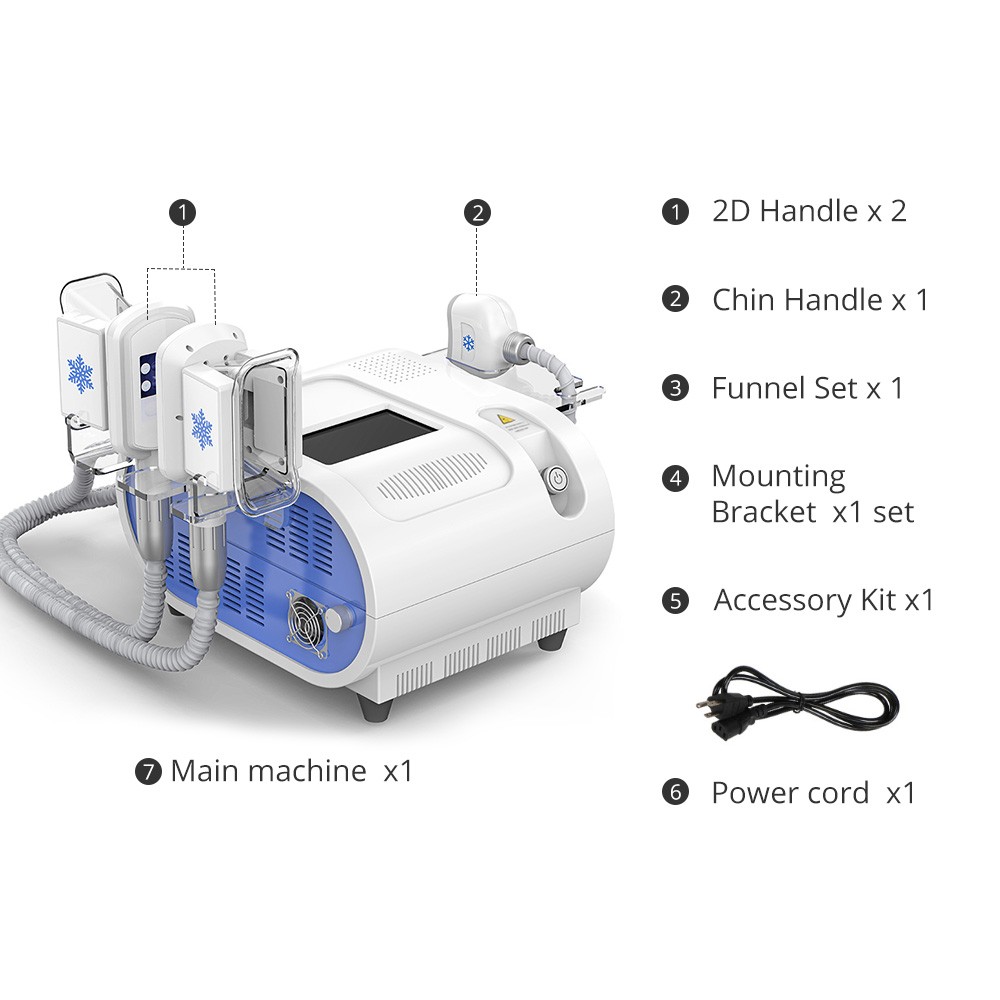 3 Handles Cold Beauty Machine 1 Chin handle+2 Body handle