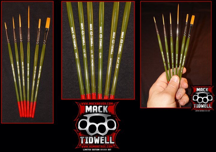 Andrew Mack/Tidwell Pinstriping Paint Brush Synthetic Original Set of Six