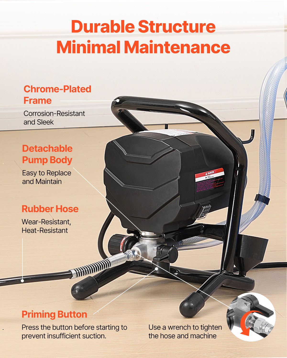 Stand Airless Paint Sprayer Electric Paint Sprayer Machine 650W 3000PSI