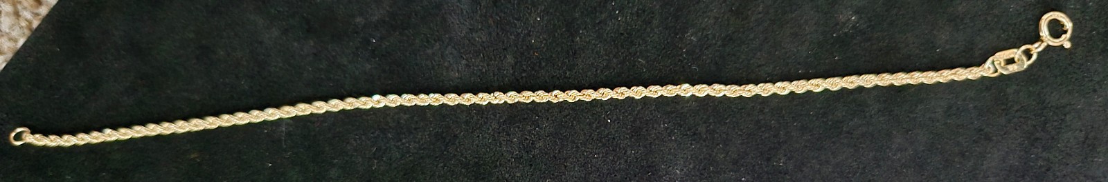 10K Gold 1.5mm Diamond Cut Rope Link Bracelet, 6in, 6.5in, 7in Italy