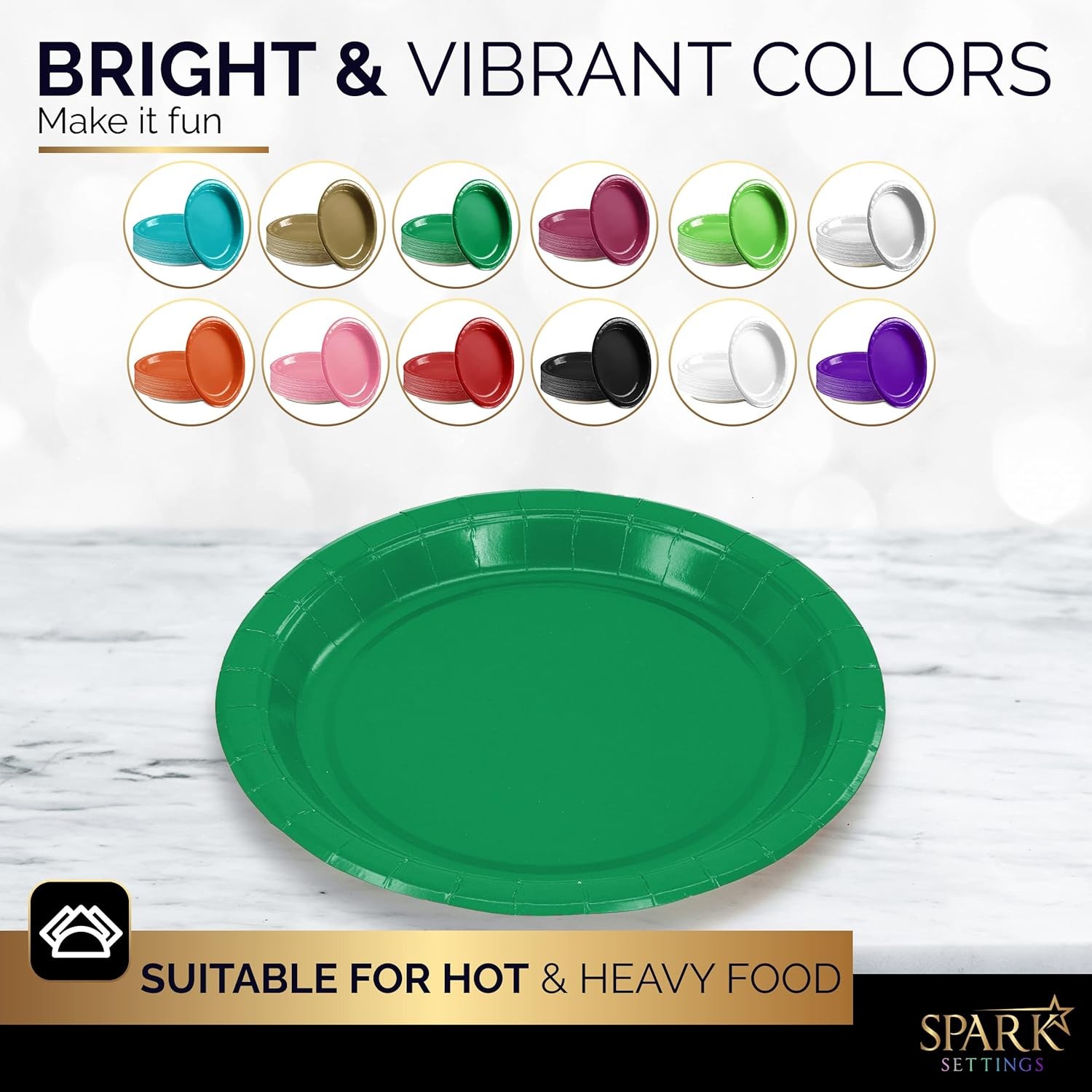 Snack and Dessert Paper Plates - 50 Count Disposable Plates for All Occasions