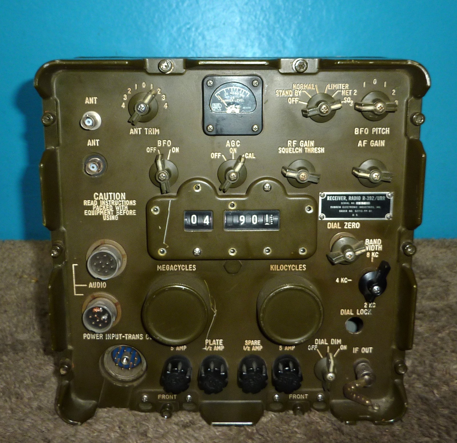 US Army Signal Corps R-392/URR Radio Receiver Dubrow Parts Only As-Is