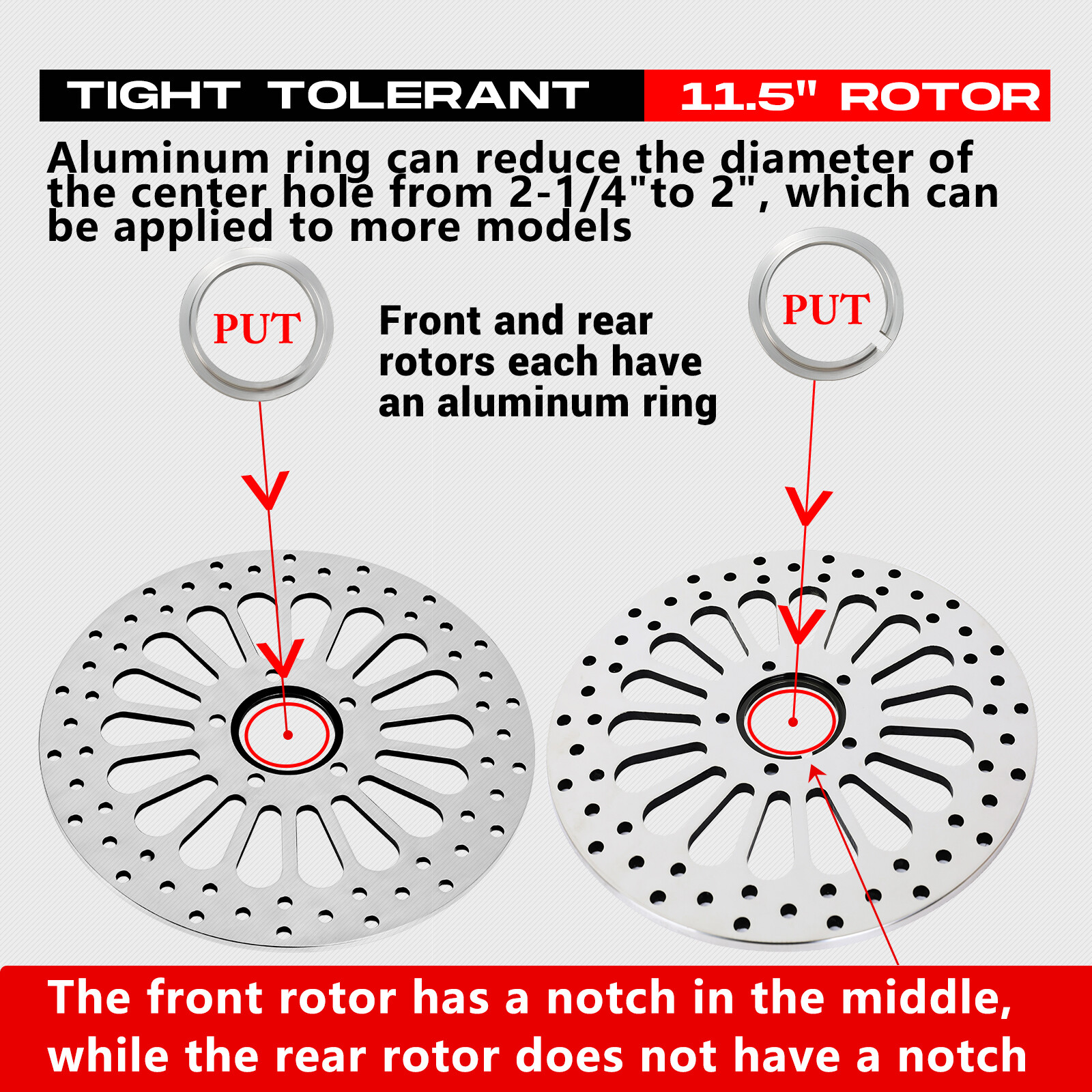 2Pcs Front & 1Pce Rear 11.5" Chrome Brake Rotors Polished For Harley Touring
