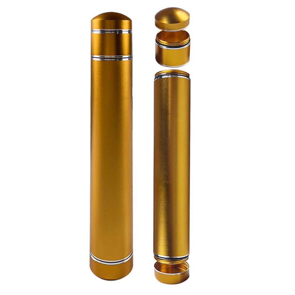 Aluminum Cigar Tube Crash Proof Cigar Travel Case Adjustable Two Sizes Black