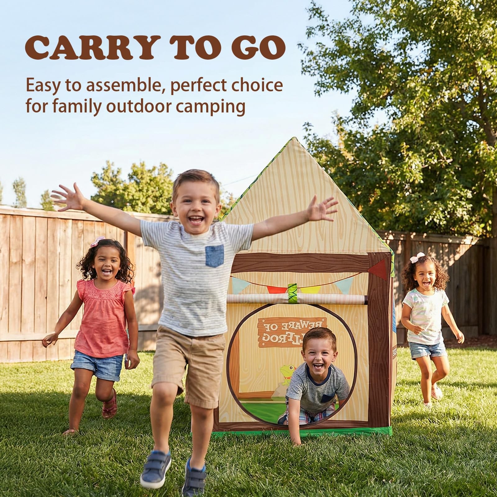 SweHouse Kids Play Tent Indoor Clubhouse Tent for Toddler with Roll-up Door ...