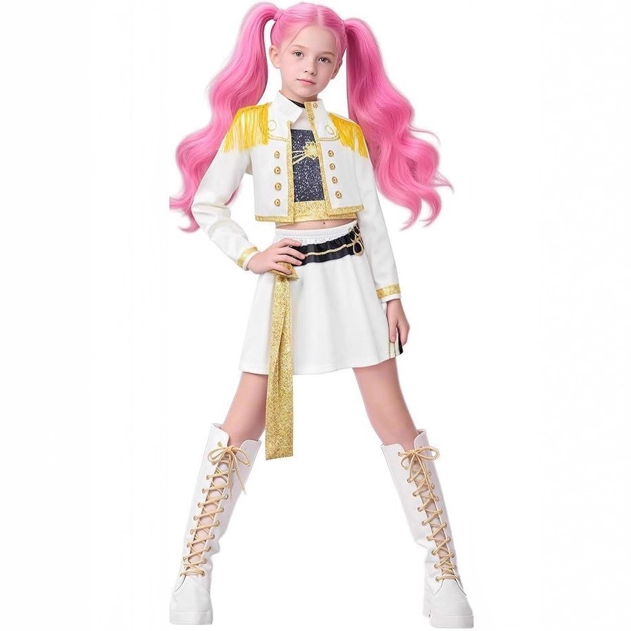 Girls Rumi Mira Zoey Kpop Demon Hunters Dress Cosplay Costume Party Fancy Dress