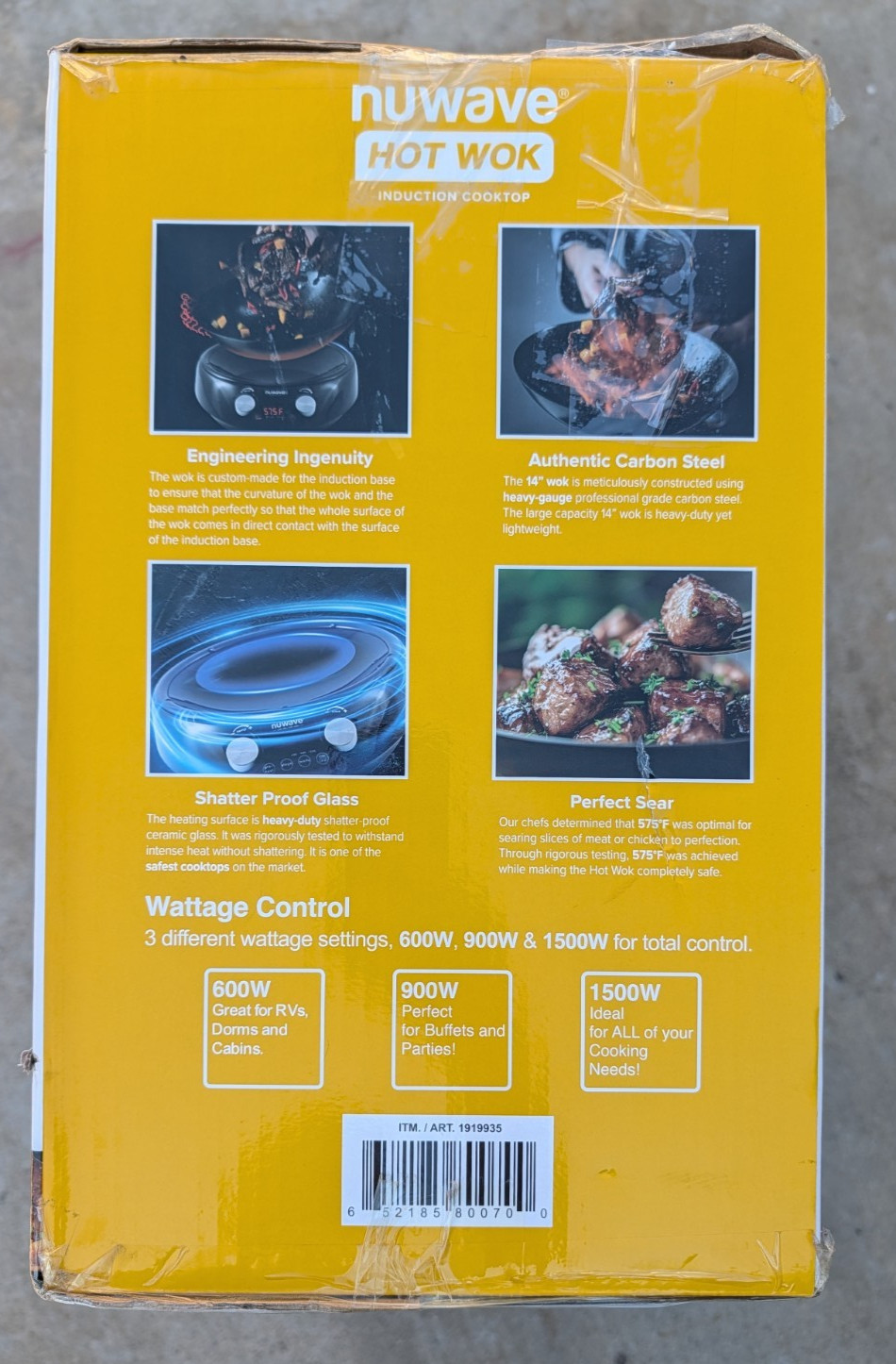 NEW OB - Nuwave Hot Wok Induction Cooktop w/ 14" Carbon Steel Wok