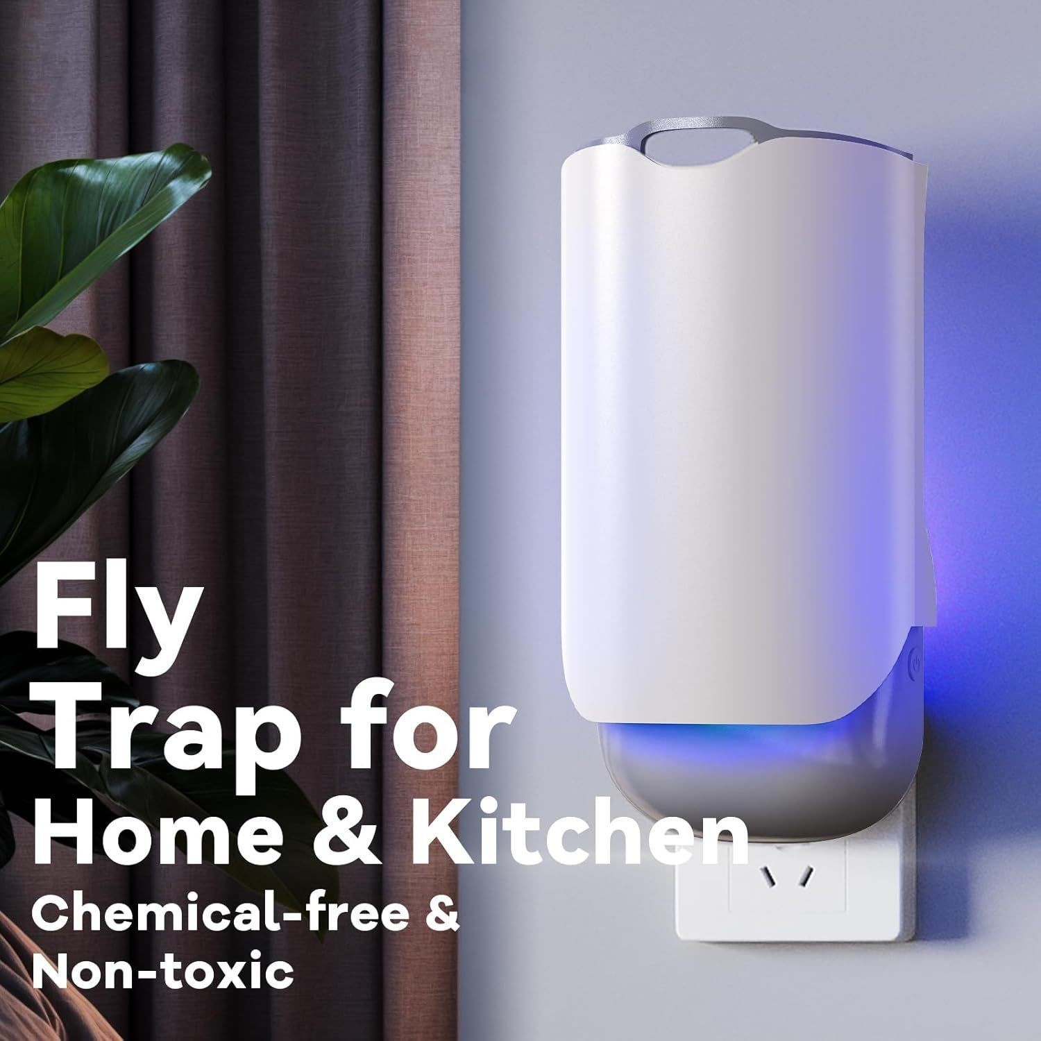 Indoor Plug-In Fruit Fly Insect Trap for Flies, Gnats, Bugs, Dimmable UV Light