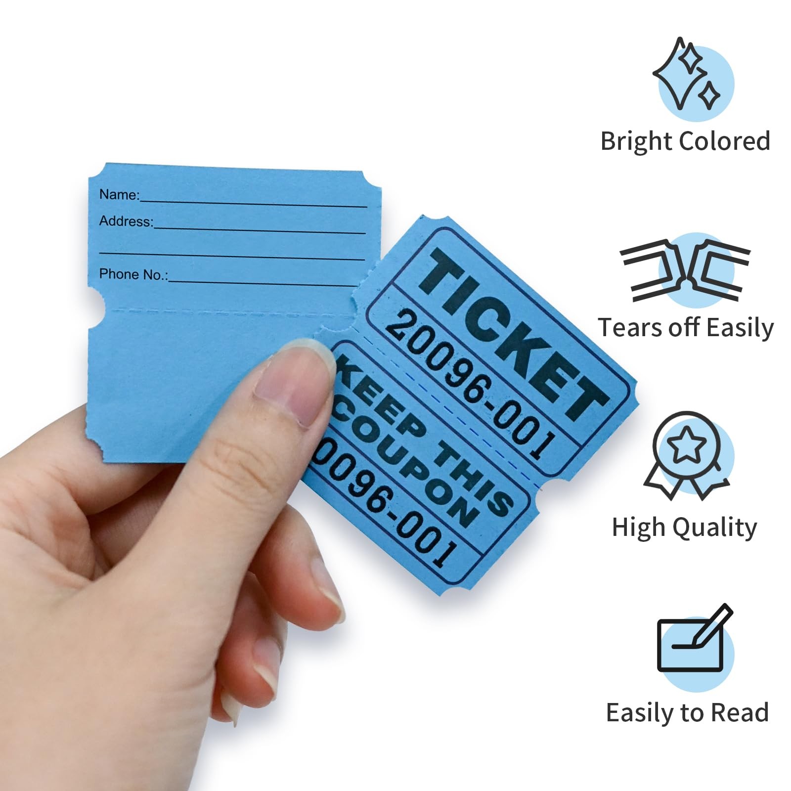 Raffle Tickets Double Rolls 1000 Per Roll 50/55 Raffle Tickets for Events,Car...