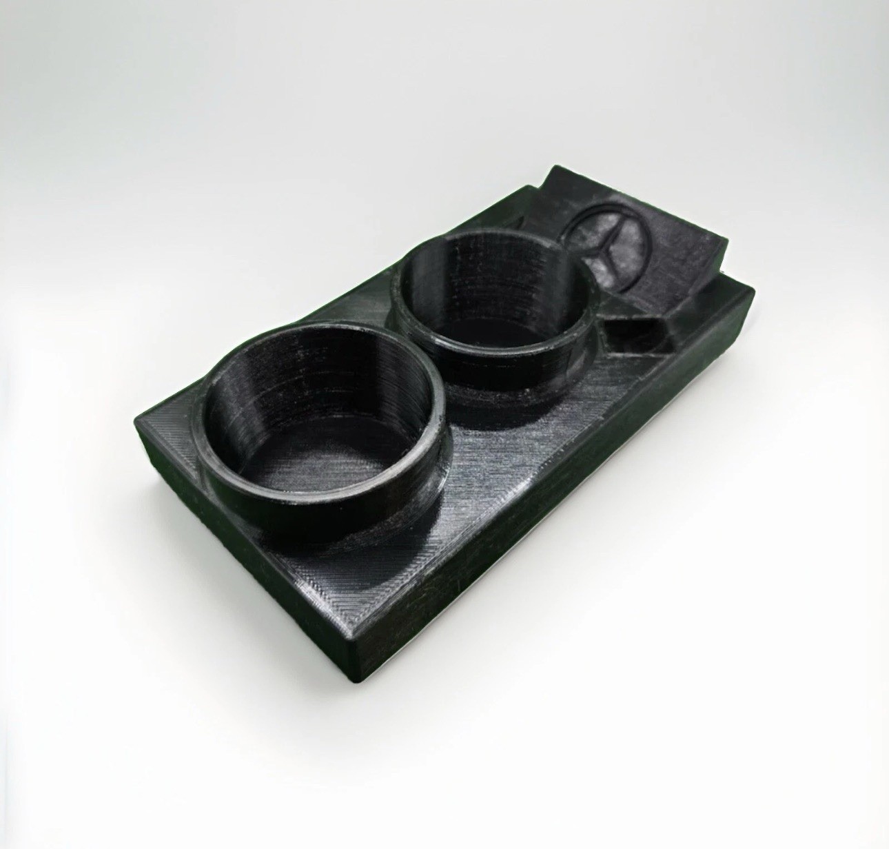 Mercedes Benz W123 & W124 & R107 CUP HOLDER w/ PHONE and Coin Slot & Emblem Logo