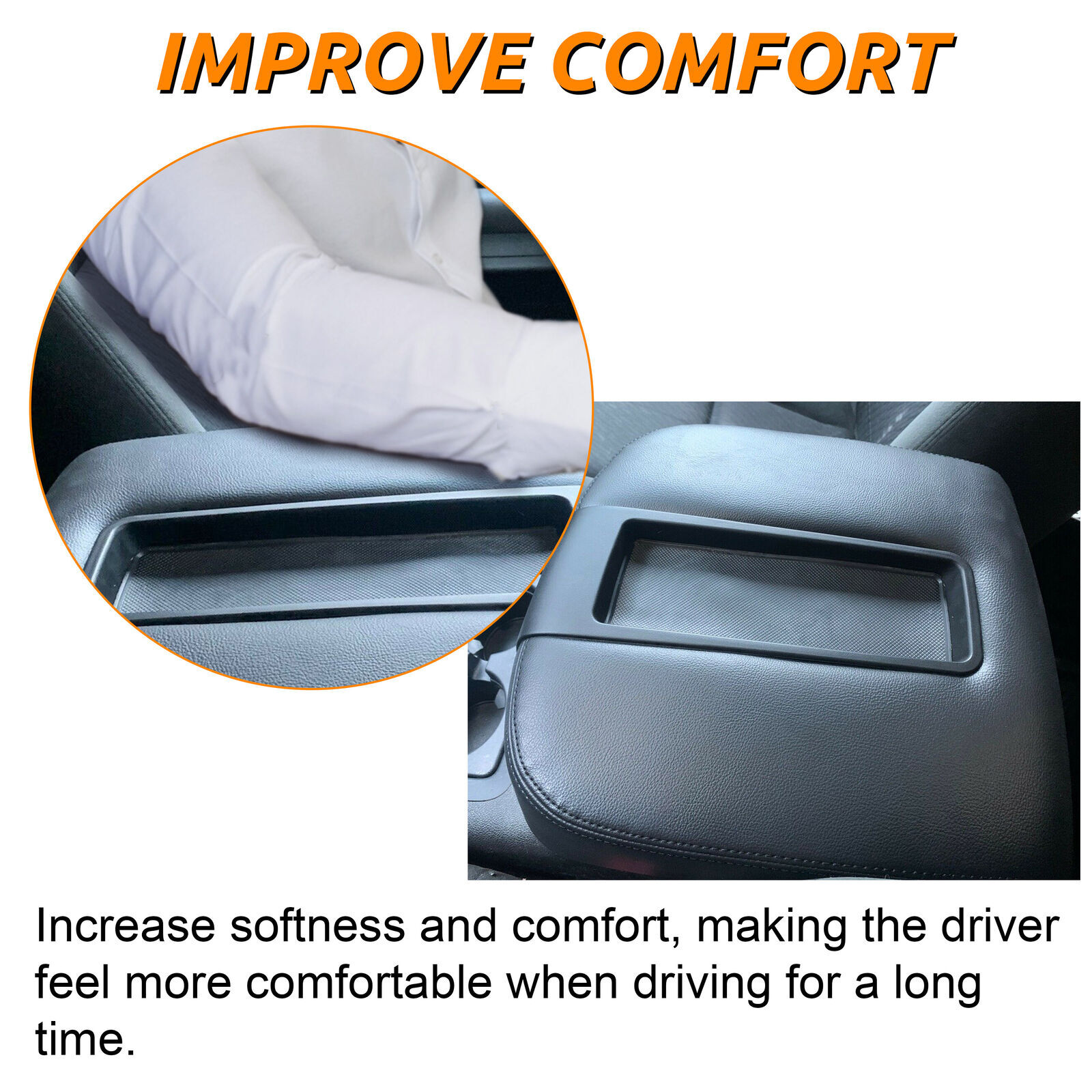 Black Center Console Armrest Lid Fit For 07-14 Tahoe Silverado GMC Yukon Sierra