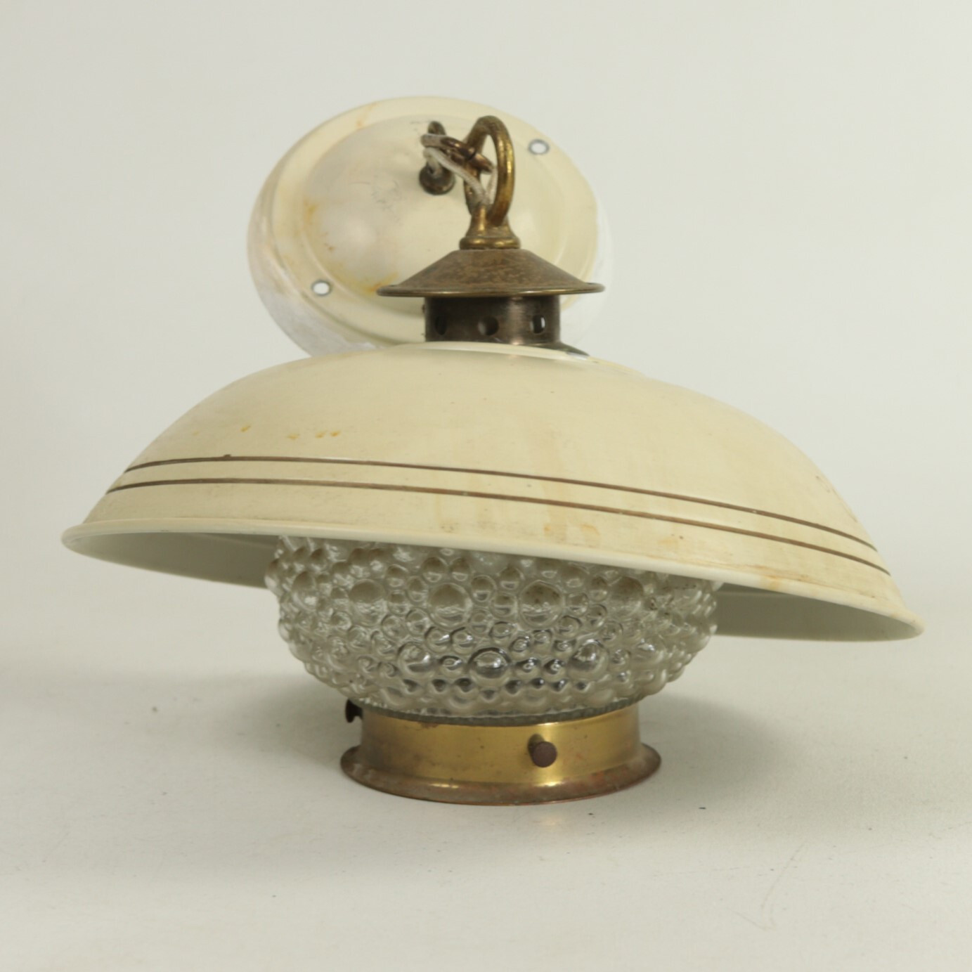 Vintage Mid Century Shaded Bracket Lantern 13" Max Height