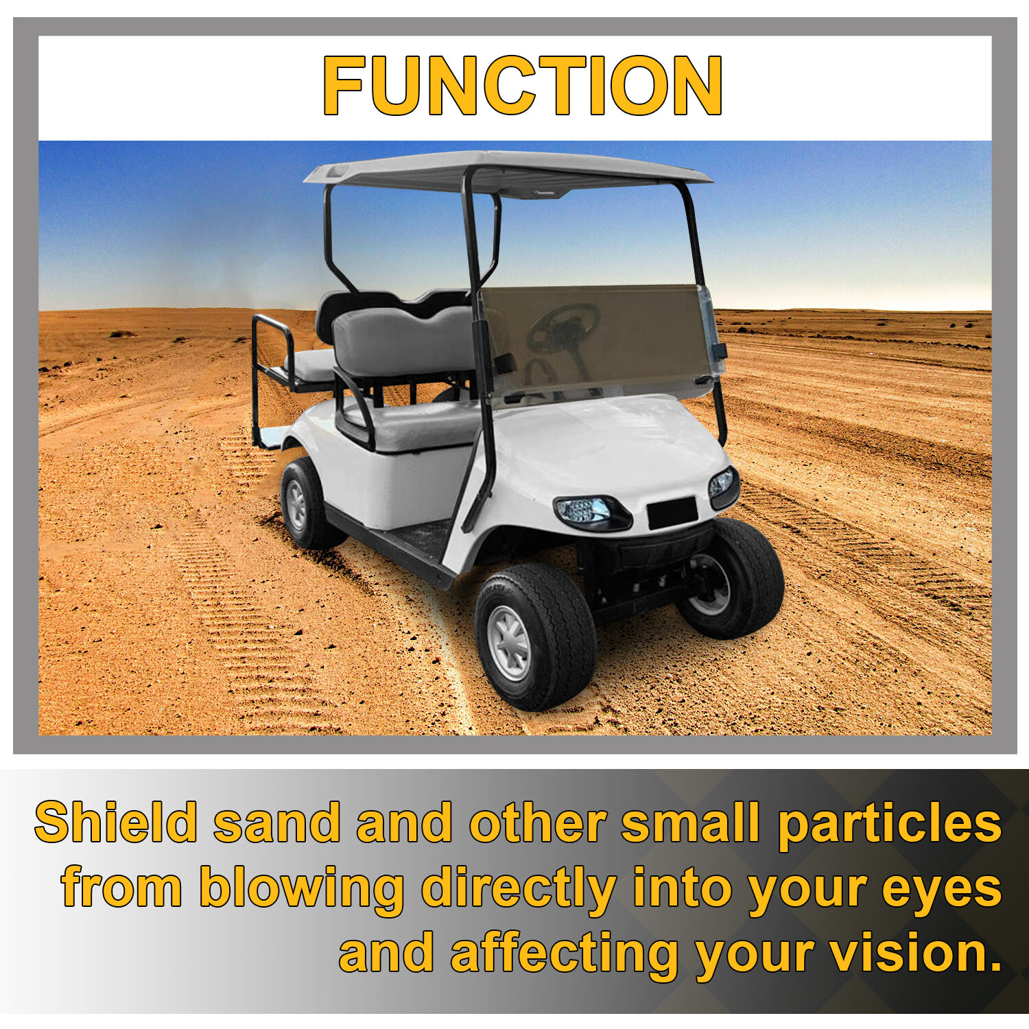 For 2014 + EZGO TXT Golf Cart Fold Down Folding Tinted Windshield W/ Hardware