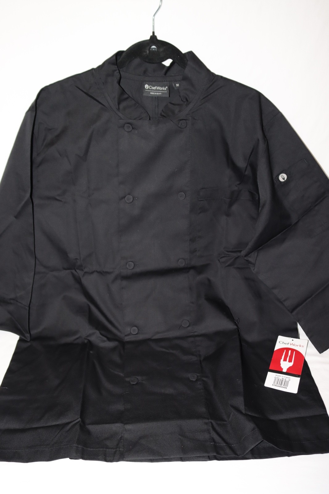 Chef Works Morocco Men's Black Chef Coat Lightweight Cook Jacket JLCL Medium NEW