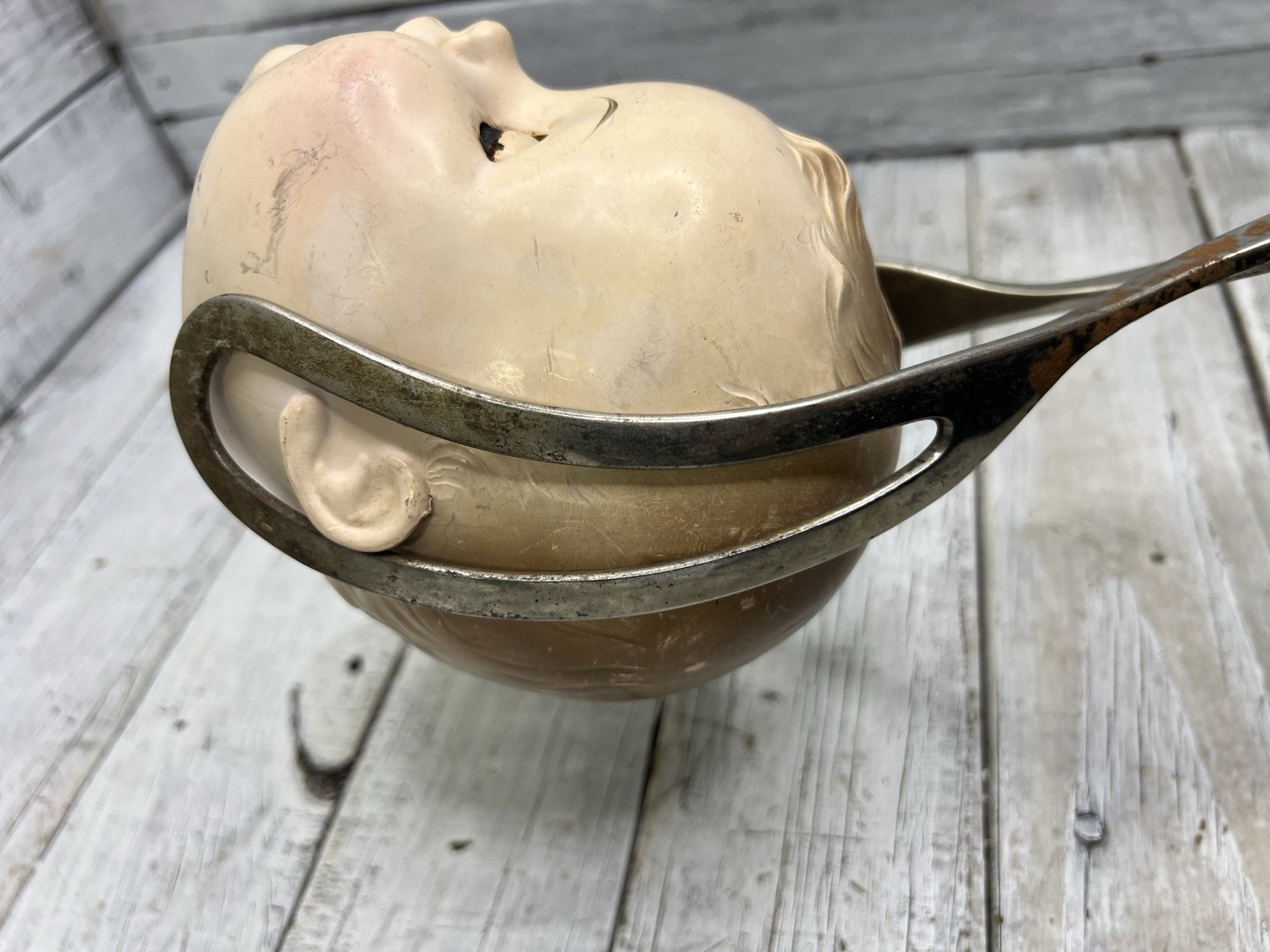 AS-IS Rusty Obstetrical Forceps Medical Birth Birthing Device Oddity Oddities