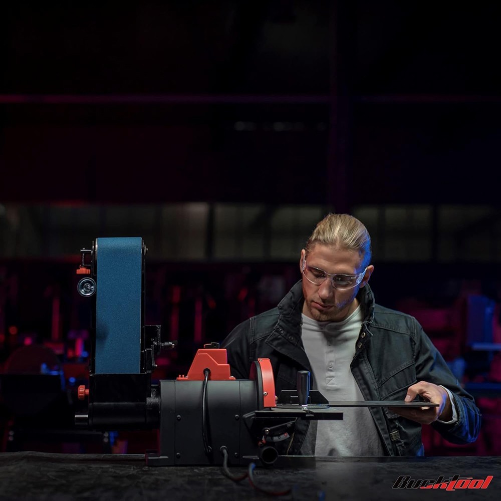 BUCKTOOL 1HP 4 x 36 in Bench Belt and 8 in Disc Sander Combo for Metalworking