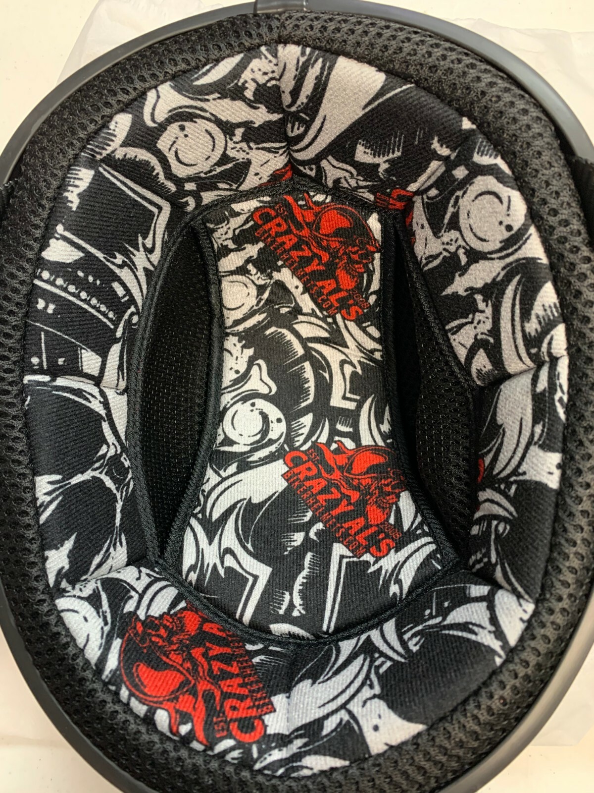 REAL Crazy Al's WSB World's Smallest Lightest FLAT BLACK-DOT Beanie Helmet