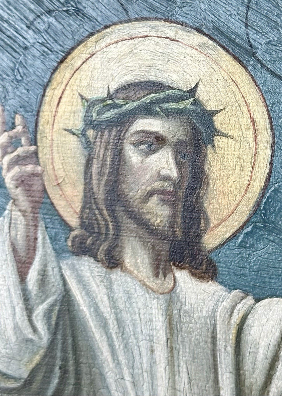 Antique (Late1800’s ) Oil Retablo on Copper , One of ‘14 Stages of The Cross’,