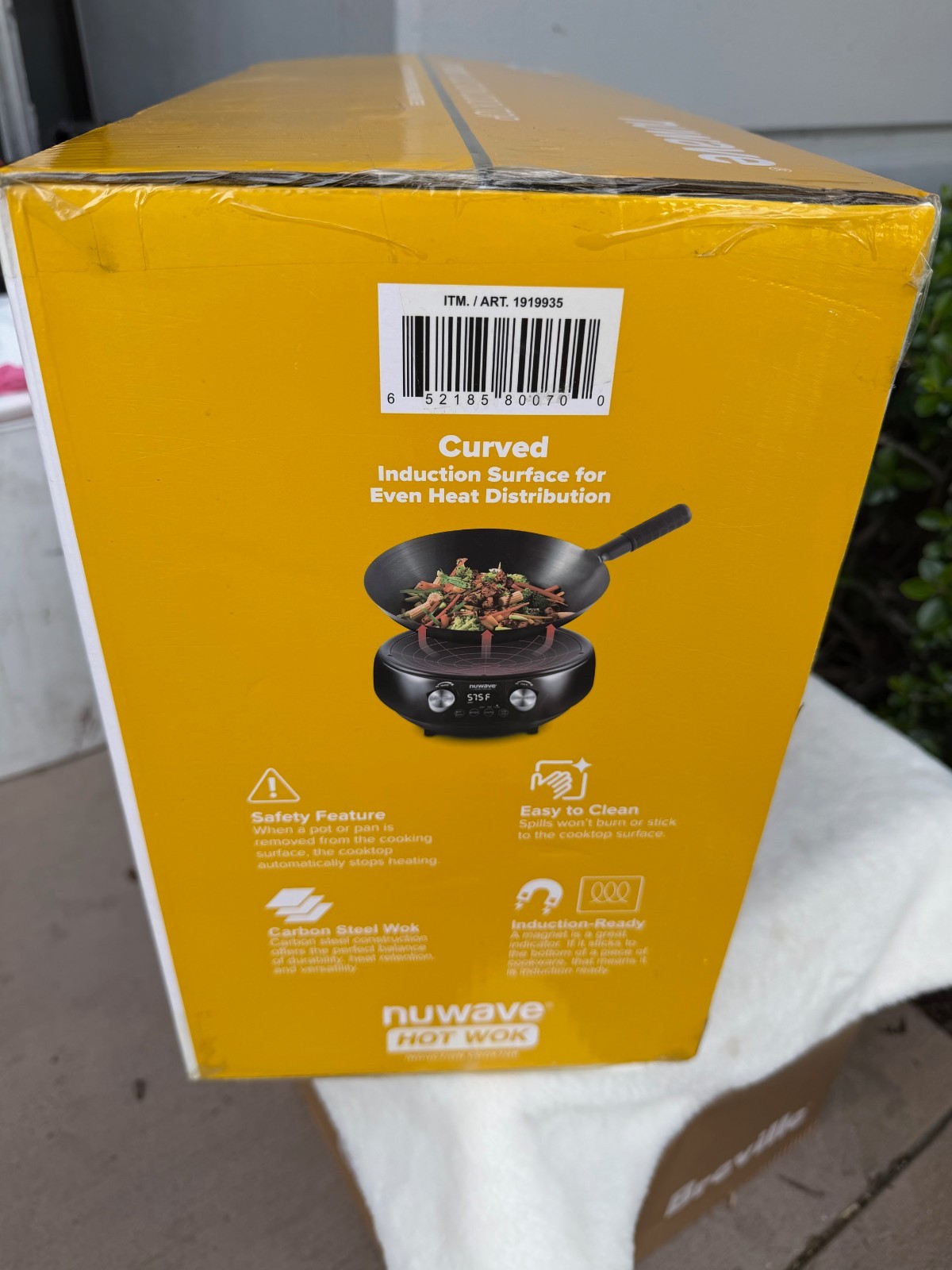 Nuwave Induction Hot Wok with 14" Carbon Steel Wok, Glass Lid & Stand New Sealed