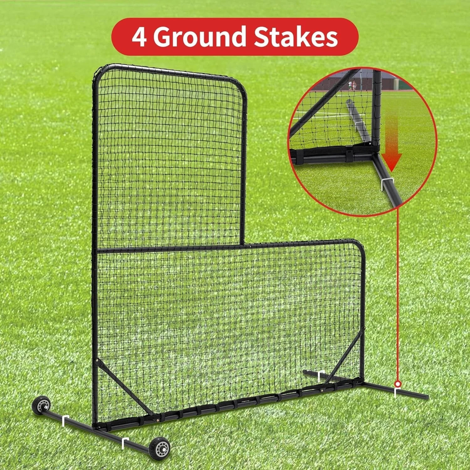 L-Shaped Hitting Cage, Baseball Hitting Net, Pitching and Hitting Protection Net