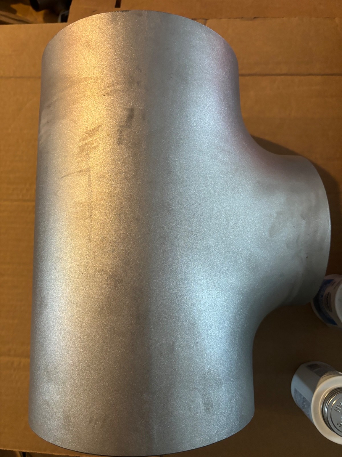 Reducing Tee 8" x 6" Schedule 10, 304-L Stainless Steel Butt Weld Pipe Fitting