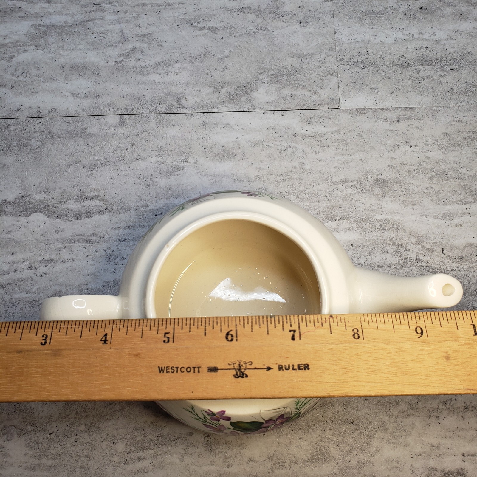 Floral Teacup and Teapot Set with Unique Handle