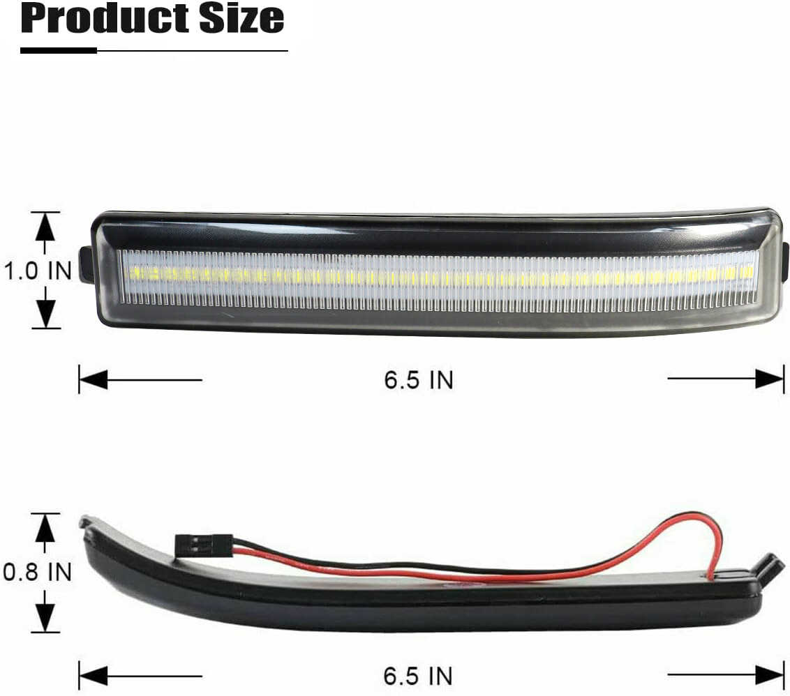 2X White LED Side Mirror Lamp Turn Signal Lights For 2009-2014 Ford F-150 Clear