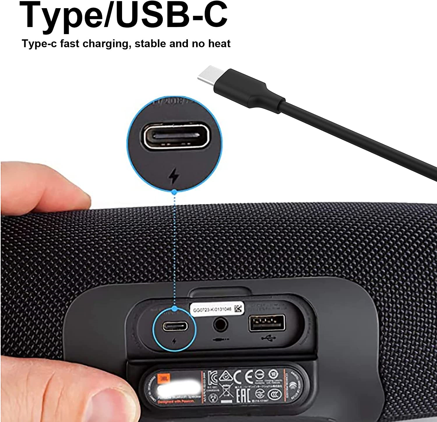 65W Charger for JBL Xtreme 3 Charger USB C Power Supply Charger Wireless Speaker