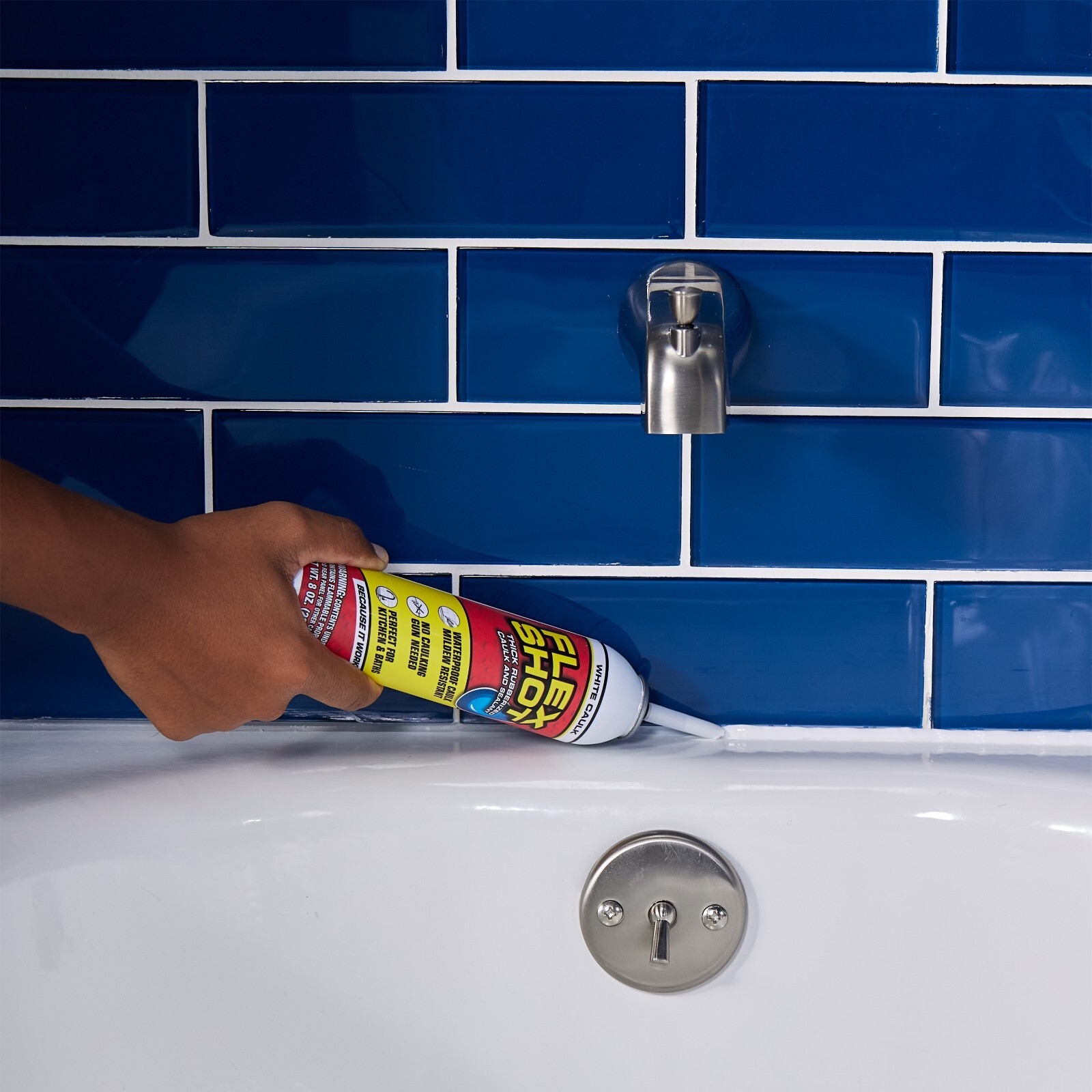 Flex Shot Almond 8-oz. Thick Rubber Adhesive Sealant Caulk Bond Seal BUY DIRECT!