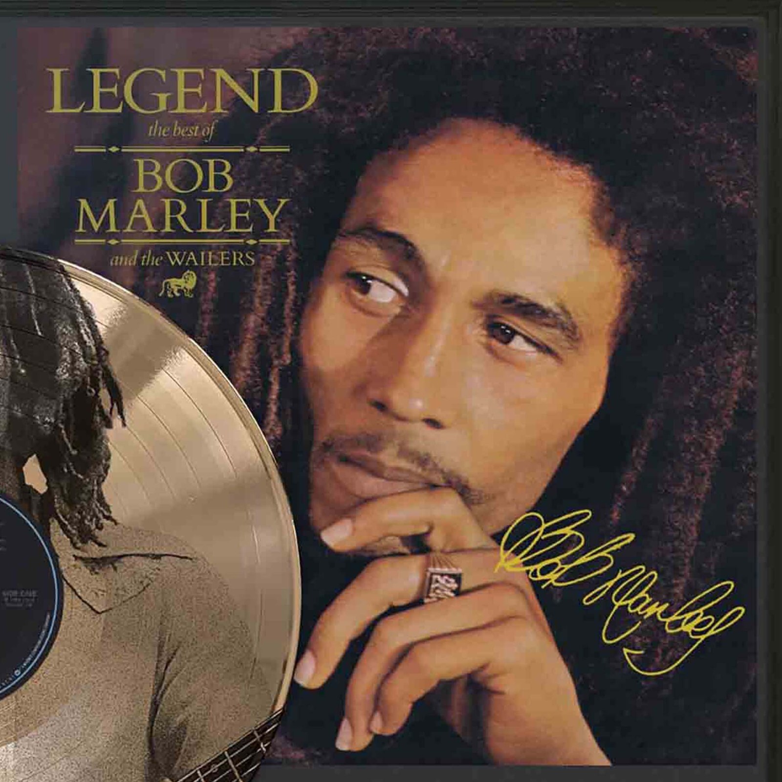 Bob Marley Legend Framed Laser Etched Picture LP Display