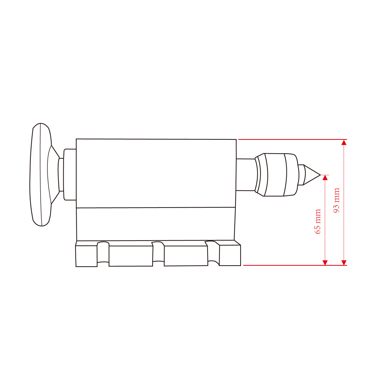 65mm Center Morse Taper 2 Live Center Movable MT2 Tailstock+4pcs head for Lathe