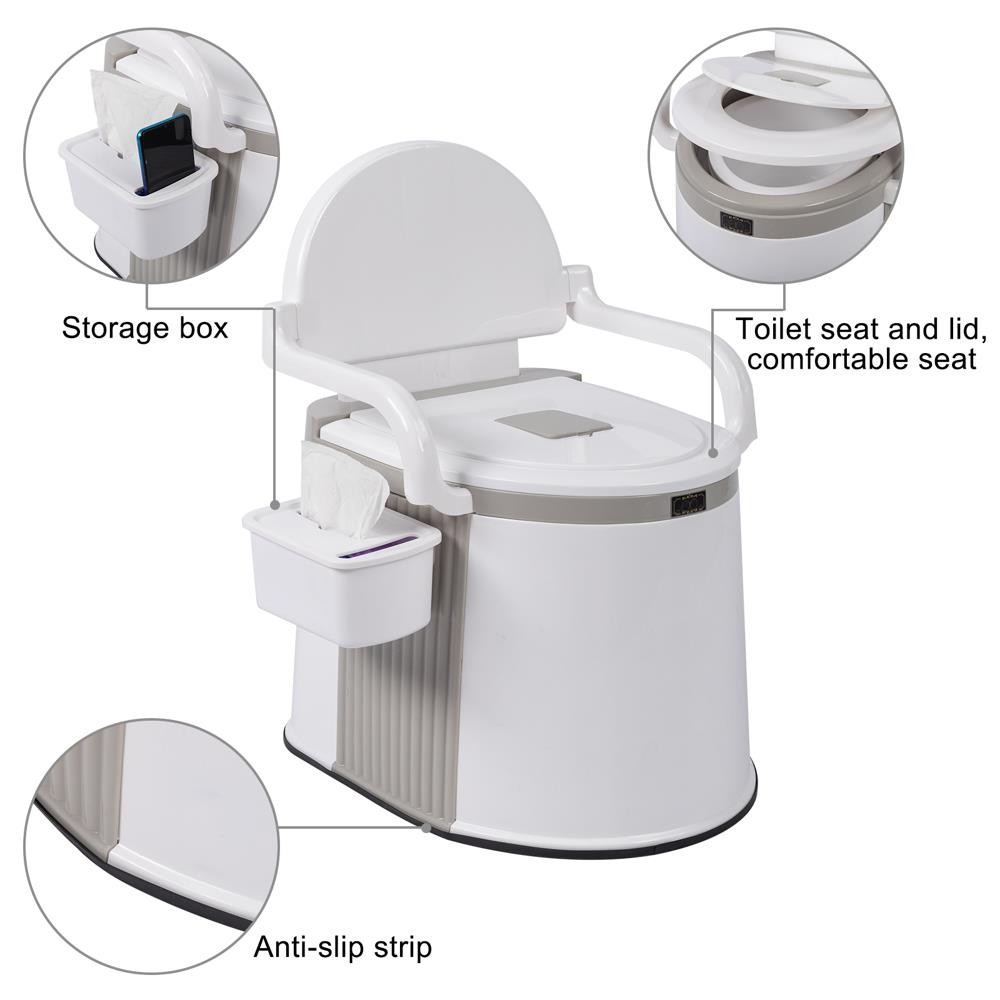 5GAL Camping Portable Toilet Travel Outdoor/Indoor Commode Potty, Tissue Box