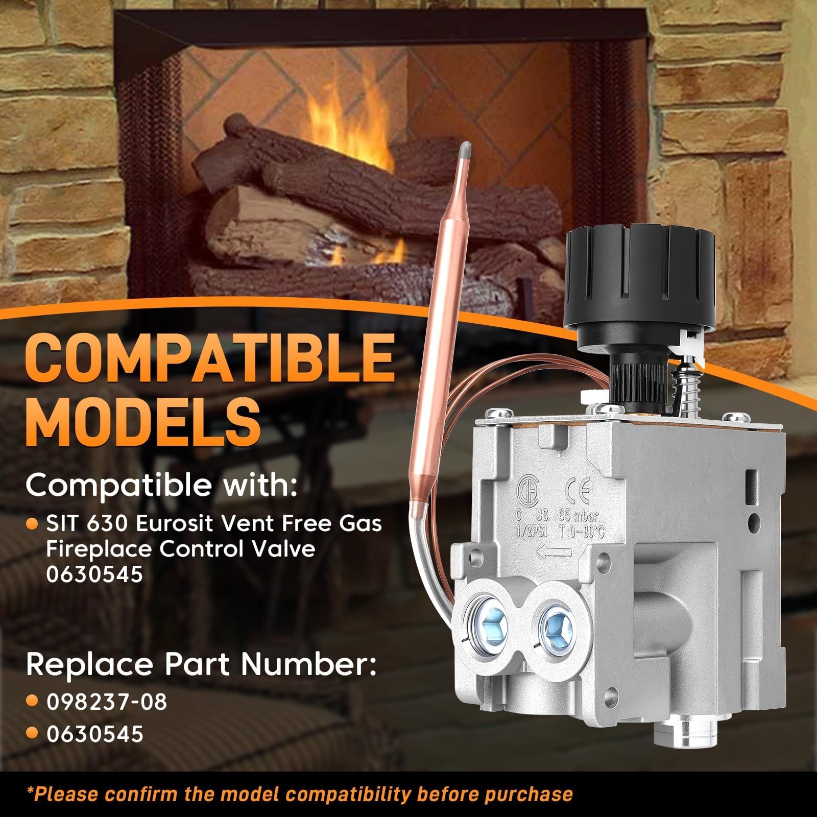 098237-08 SIT 630 Eurosit Gas Control Valve Kit for Desa Gas Log Fireplace